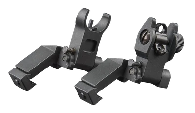 AIM Sports AR Low Profile 45 Degree Flip Up Sight Set Aluminum Black MT45FS
