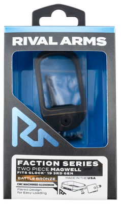 Rival Arms Faction Series Two Piece Magwell for Glock 19 Gen 3 Models Aluminum Anodized Battle Bronze/Black Finish
