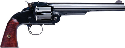 Cimarron Model 3 Schofield Revolver 1st Model American 45 Long Colt 8quot Barrel 6 Rounds Wood Grips Blue Finish