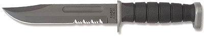 Ka-Bar Bowie Fixed 7.0 in Black Combo Blade Polymer Handle