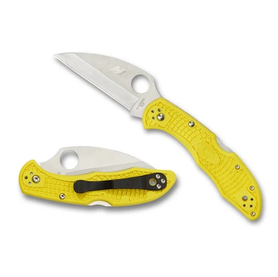 Spyderco Salt2 Folder 2.89in Wharncliffe Serrated Yellow FRN