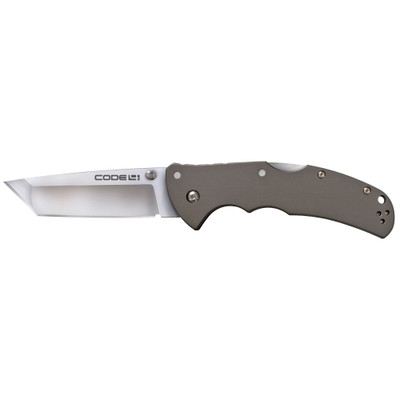 Cold Steel Code 4 Folder 3.5 in Tanto Pt Plain Gray Aluminum