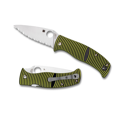 Spyderco Caribbean Folder 3.7 in Plain Black-Yellow G-10