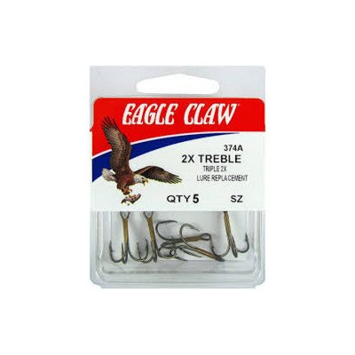 Eagle Claw Treble Reg Shank 5Pk