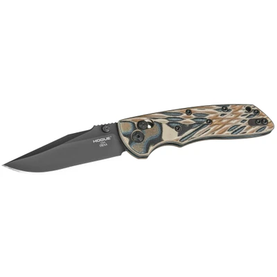 Hogue Deka 3.25in Lock Fold Clip Pt Black G10 Flat Dark Earth