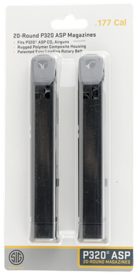 Sig Sauer P320 CO2 Air Pistol Magazine .177 Caliber Pellet 20 Rounds Polymer 2 Pack