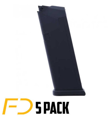 Red White & Blue Mag Glock 19 9MM, 15 rnd, Black, Steel Lined - 5 Pack