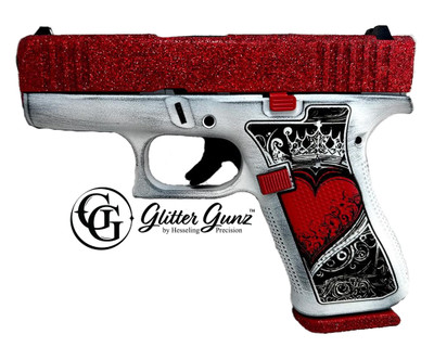 GLOCK 43X 9MM GLITTER GUNZ QUEEN OF HEARTS