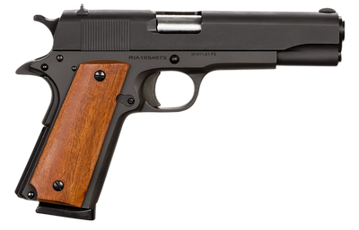 Rock Island 51421MA GI Standard FS MA Compliant 45 ACP 5quot 81 Black Parkerized Black Parkerized Steel Slide Wood Grip