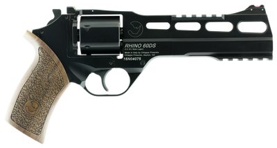 Chiappa Firearms 340167 Rhino 60DS 9mm Luger 6rd 6quot Blued Cylinder Black Steel Barrel Black Anodized Aluminum Frame Walnut Grip
