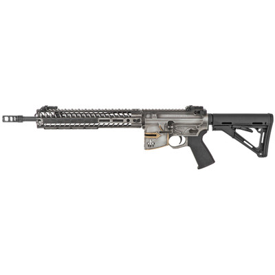 Spikes Rare Breed Crusader 5.56 NATO 16" Barrel Crusader Helmet Billet Lower 12" M-LOK Handguard Collapsible Stock Custom Distressed Cerakote Finish AR-15 Semi Auto Rifle
