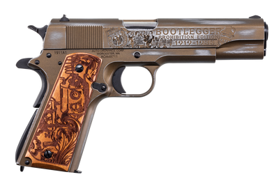 Auto Ordnance Bootlegger 1911 45 ACP 5quot 71 Distressed Brunt Bronze Cerakote Walnut Semi Auto Pistol