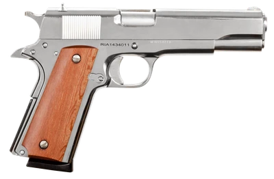 Armscor Rock Island Armory GI Standard FS 45 ACP 5" 8+1 Overall Nickel Steel with Wood Grip & Fixed Sights 51433