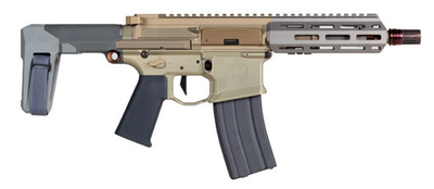 Q LLC HB300BLK7PISTOL Honey Badger 300 Blackout 7quot 301 Flat Dark Earth Rec Black 2 Position Pistol Brace Black Polymer Grip Right Hand