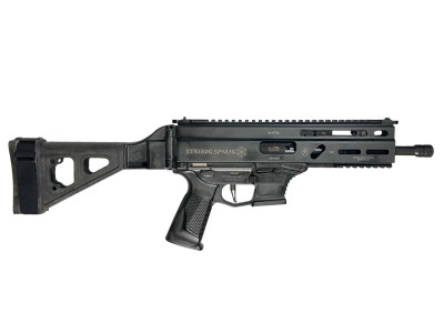 Grand Power Stribog SP9A3 Glock 9mm 8quot Barrel 30rd Black Flip up Steel Sights Folding SBT Brace Black 3 Glk mags