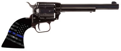 Heritage Mfg RR22B6TBL Rough Rider Thin Blue Line 22 LR 6rd 6.50" Black Steel Thin Blue Line Cocobolo American Flag Grip