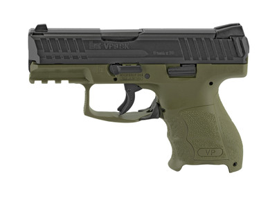 HK VP9SK SUBCOMPACT 9MM 3.39" 15/12RD GREEN 