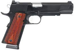Rock River Arms Bullseye Wadcutter 45 ACP 5″ Stainless Steel Barrel, 8+1, Blued RRA Mount/Serrated Steel Slide w/Beavertail Frame, Rosewood Grip PS2100
