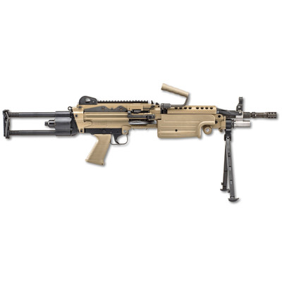 FN M249S Para 5.56 NATO, 16.1" barrel, Belt-Fed Telescoping Stock - Flat Dark Earth [MPN:46-100172]