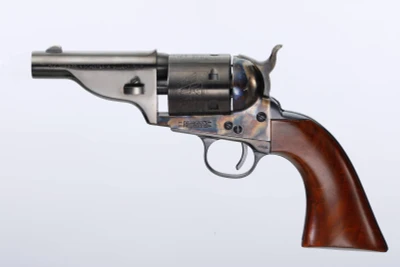 Taylors amp Company The Hickok OpenTop 38 Special 350quot Blued Barrel amp Cylinder 6rd Color Case Hardened Steel Frame Walnut Army Size Grip