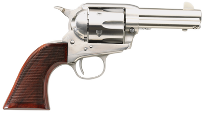Taylors And Company Runnin Iron 45 LC 35quot Barrel 6 Rounds Tuned Action Checkered Walnut Grips Stainless Steel Finish Single Action Revolver