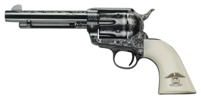 Pietta 1873 GW2 Liberty 45 Long Colt 4.75" 6 Shot Blued Engraved Steel Barrel, Cylinder, Frame & Hammer, Ultra Ivory Grip w/Engraved Liberty Eagle GW45LLE434NMUI