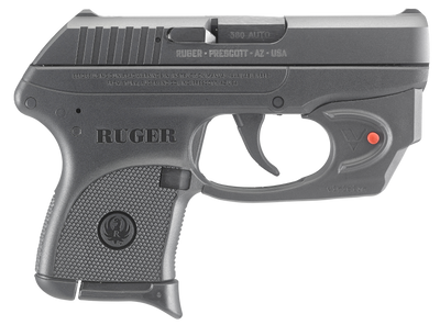 Ruger 3752 LCP 380 ACP 275quot 61 Black Black Oxide Steel Slide Black Polymer Grip Vridian Red Laser