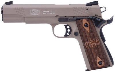 Mauser Rimfire 1911 22 LR 5quot Barrel 10rd Tan Frame Walnut Grip