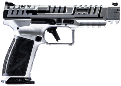 CANIK SFX RivalS 9MM 5quot Barrel 181 Chrome Finish Optics Ready Fiber Optic Front Sight Striker Fire Semiautomatic