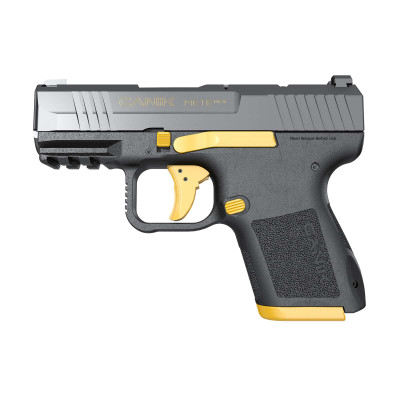 CANIK METE MC9 9MM Striker Fired Poylmer Frame Pistol Micro Compact 318quot Barrel Matte Finish Black With Gold Accents