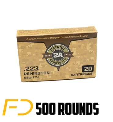 STV Patriot .223 REM, 55gr, FMJ [MPN: P223055F] - 500 rounds - Free Shipping