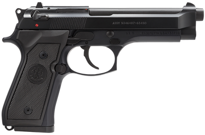 Beretta USA J92M9A0 M9 9mm Luger 490quot 101 Black Bruniton Steel Slide Checkered Polymer Grip