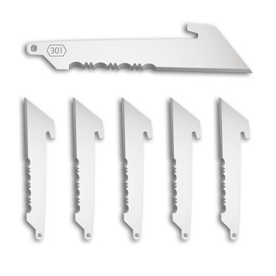 Outdoor Edge 3" Utility Blades - W/serrations Black Blade 6-pk