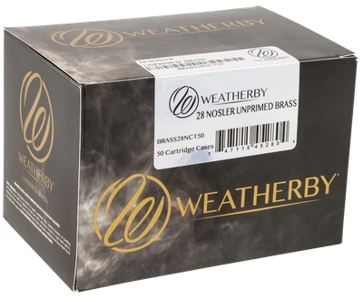 Weatherby Unprimed Cases Wthby Brass28nct50  28 Nosler 50