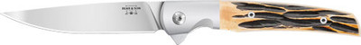 Bear & Son 21 Pattern 3.38" D2 - Stag Bone Rancher Liner Lock
