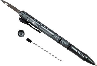 Cobratec Otf Pen Knife Grey  1.75" Blade W/black Ink