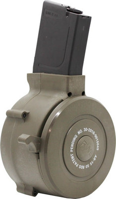 Iver Johnson Magazine Ar15  .223 50rd Drum Od Green Poly