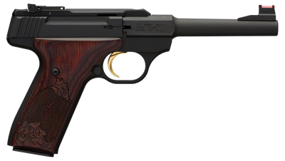 Browning 051519490 Buck Mark Challenge 22 LR 101 550quot Polished Flats Steel Barrel Matte Black Serrated Slide amp Aluminum Frame Engraved Rosewood Grip