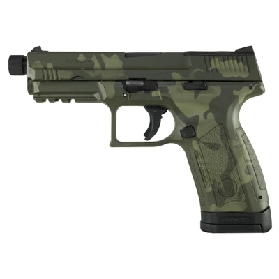 Girsan MC9 Disrupter Striker Fired Semi automatic Polymer Framed Pistol 9MM 46quot Threaded Barrel Optics Ready Slide Camo Finish Olive Drab Green Interchangeable Back Straps 17 Rounds 1 Magazine