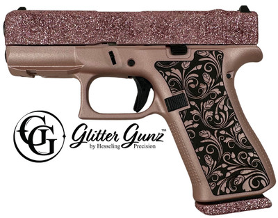 GLOCK 43X MOS 9MM 3.41 GLITTER GUNZ ROSE GOLD