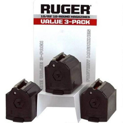 Ruger Magazine 22 LR 10Rd Fits 1022 3 Pack Blued Finish FDS
