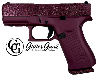 GLOCK 43X MOS 9MM 341 GLITTER GUNZ BLK CHERRY