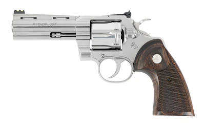 Colt Python 357mag 4.25" Ss Adj Sight Walnut Green Fo