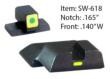 Ameriglo CAP Tritium Night Sights for S&W M&P Shield / Front  Green Outline LumiGreen Style Rear Paint Bar