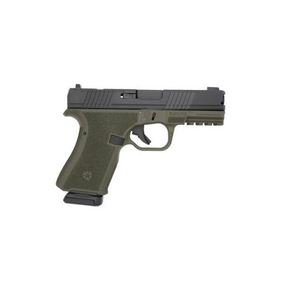 Black Rain Frontline Handgun 9mm Luger 15rd Magazine 375quot Barrel OD GreenBlack Slide Finish Optic Ready