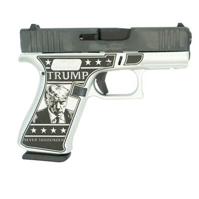 Glock 43x Custom quotTrump Mug Shotquot Handgun 9mm Luger 10rd Magazines 2 34quot Barrel Accessory Rail USA Made