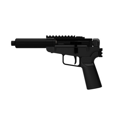 Dark Mountain Arms Stowaway Handgun 57x28 Single Shot 5quot 12x28 Threaded Barrel Black with Brace Adapter