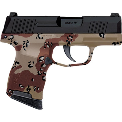 Sig Sauer P365 Custom quotChocolate Chip Hydro Dip Framequot Handgun 9mm Luger 10rd Magazines 31quot Barrel Black Slide