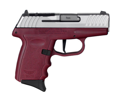 SCCY DVG1 RDR Handgun 9mm Luger 10rd Magazine 3.1" Barrel Striker Fired Stainless Steel Slide/Crimson Frame