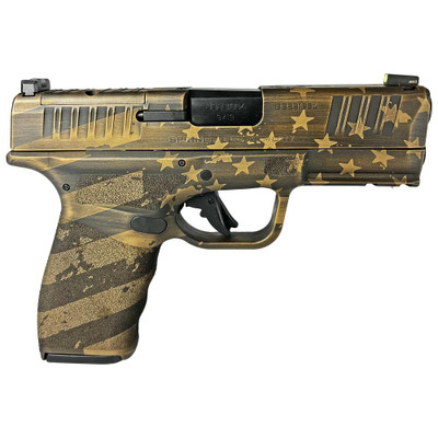 Springfield Hellcat Pro OSP quotDistressed Flag Burnt Bronzequot Handgun 9mm Luger 15rd2 Magazines 37quot Barrel